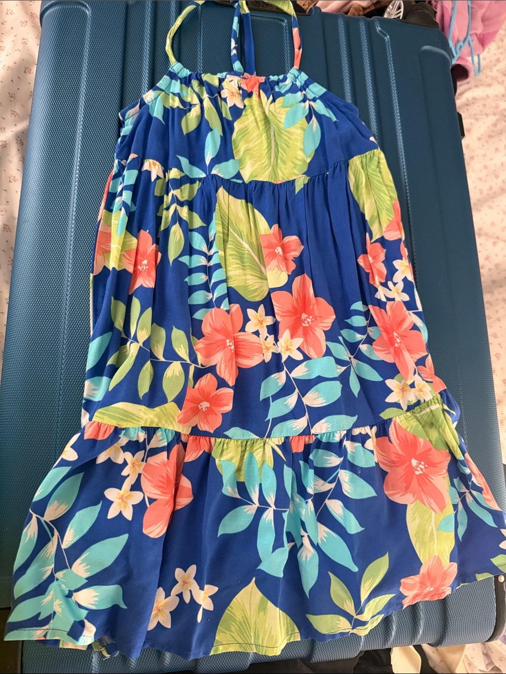 Floral Blue Halter Summer Skirt